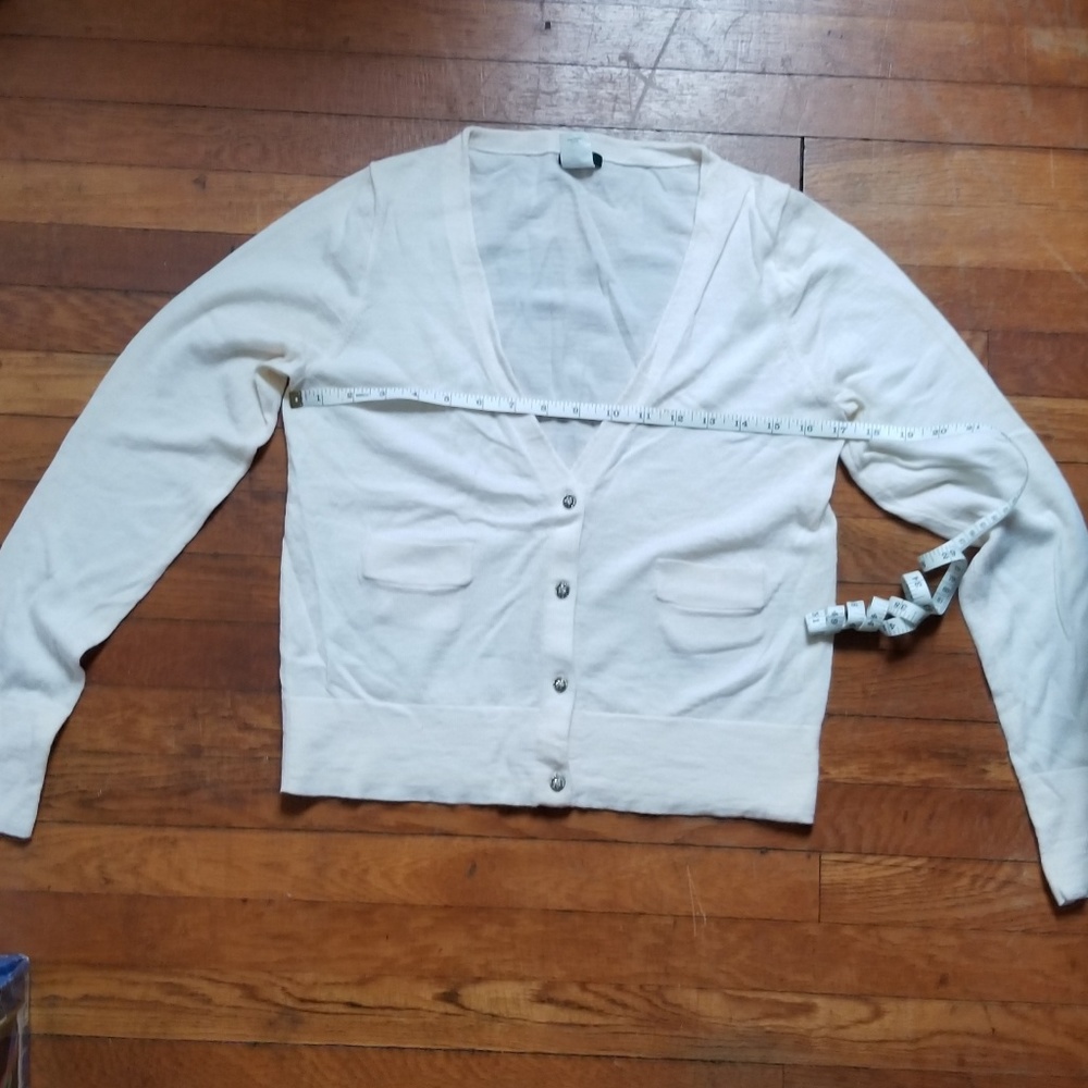 White Merino Jewel Button cardigan